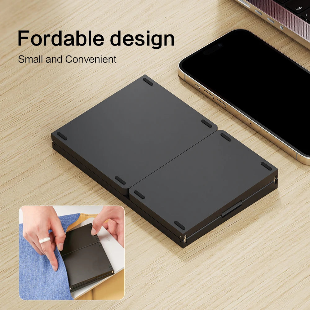 Folding Portable Wireless Keyboard Fordable BT Keyboard Travel Pocket Keyboard for Macos Windows Android Ios Smartphone Tablet
