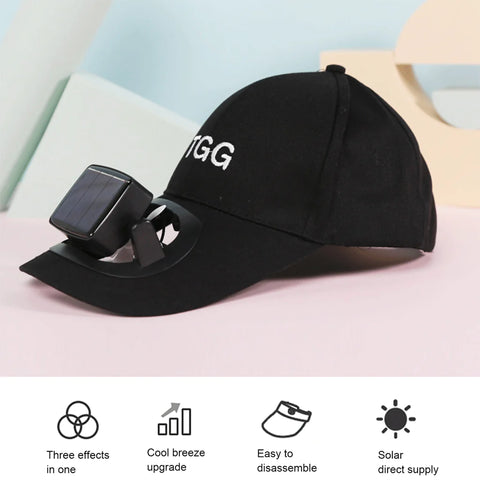Fashion cap with solar fan
