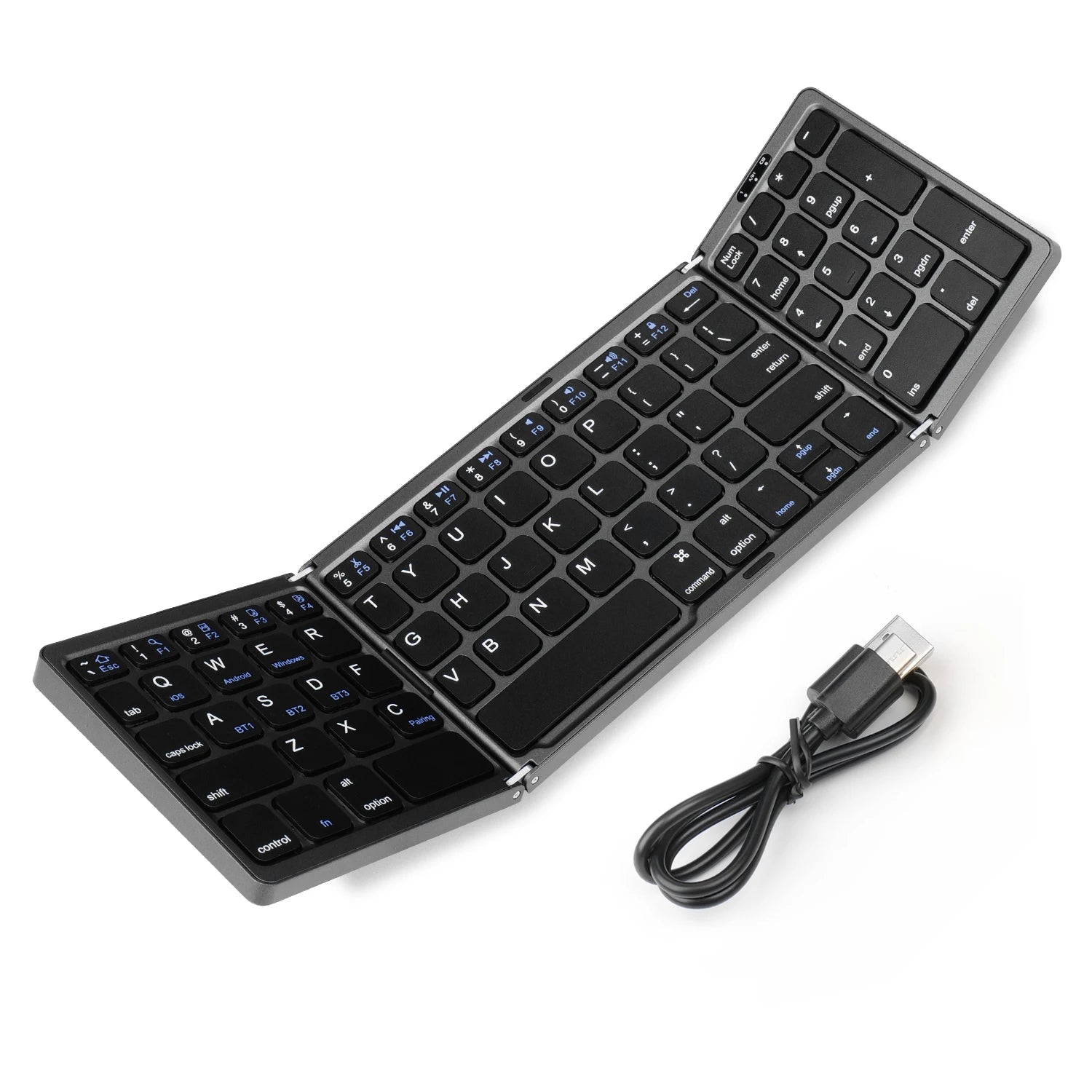 Folding Portable Wireless Keyboard Fordable BT Keyboard Travel Pocket Keyboard for Macos Windows Android Ios Smartphone Tablet
