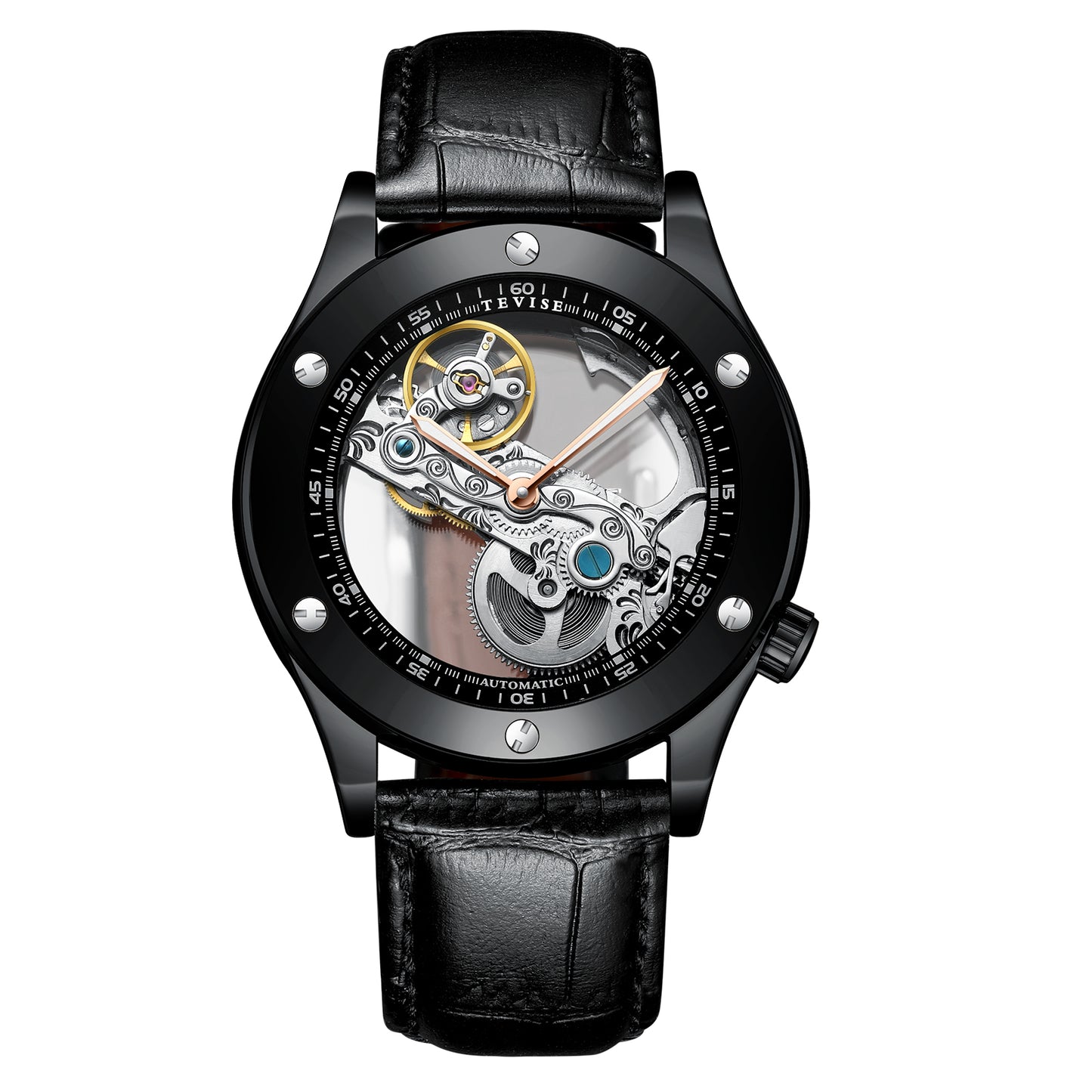Tevise005 Transparent Hollow Mechanical Watches