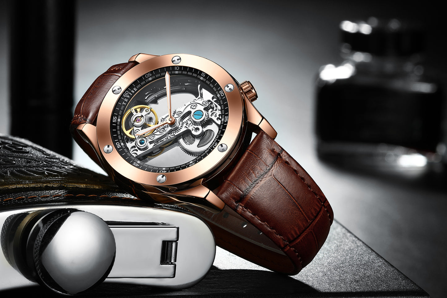 Tevise005 Transparent Hollow Mechanical Watches