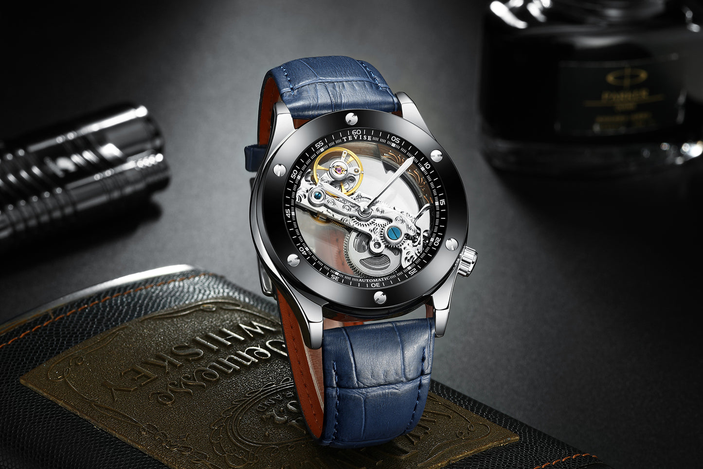 Tevise005 Transparent Hollow Mechanical Watches