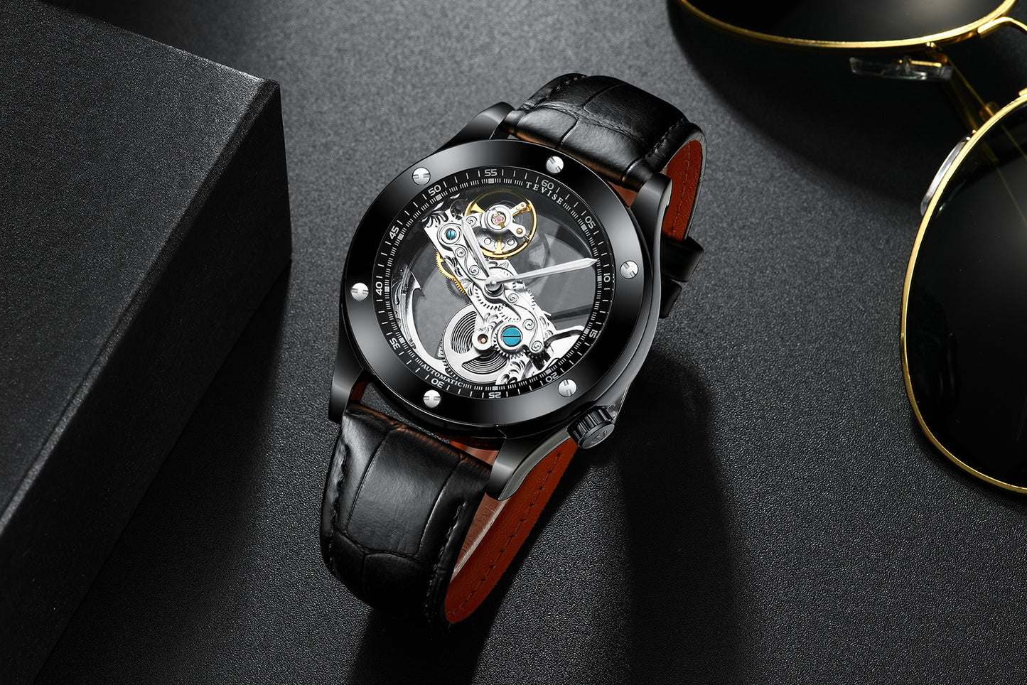 Tevise005 Transparent Hollow Mechanical Watches