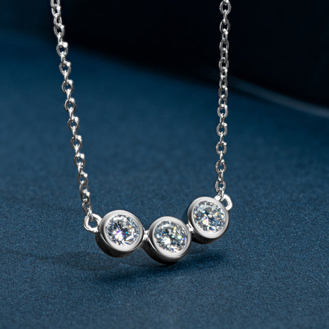 Moissanite Necklace Pendant for Women (Moissanite.01) سلسلة الماس  من فضة ستيرلنج ٩٢٥