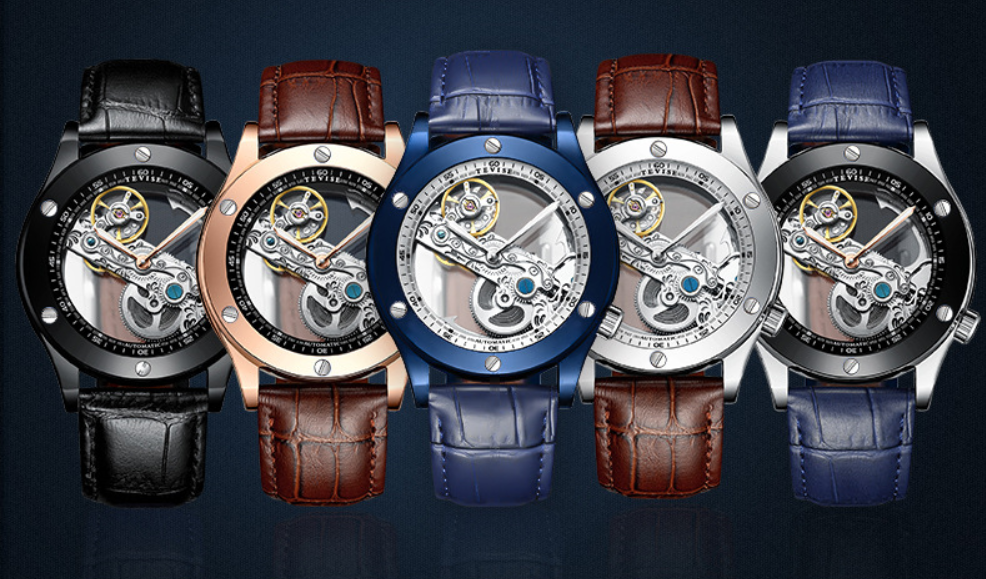 Tevise005 Transparent Hollow Mechanical Watches