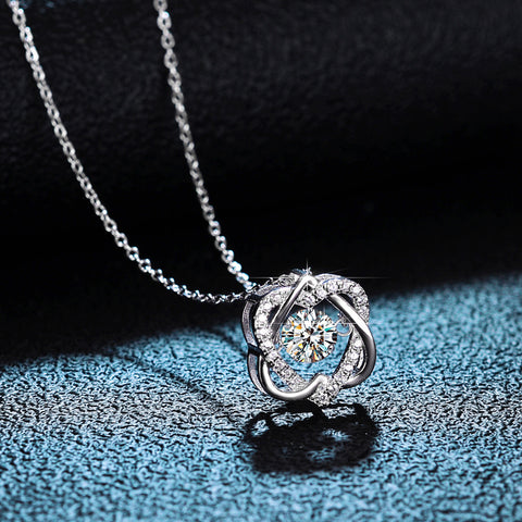 Moissanite Pendant Simulated Diamond Necklace S925 M4 moissanite سلسلة الماس  من فضة ستيرلنج ٩٢٥، الالماس ١ قراط