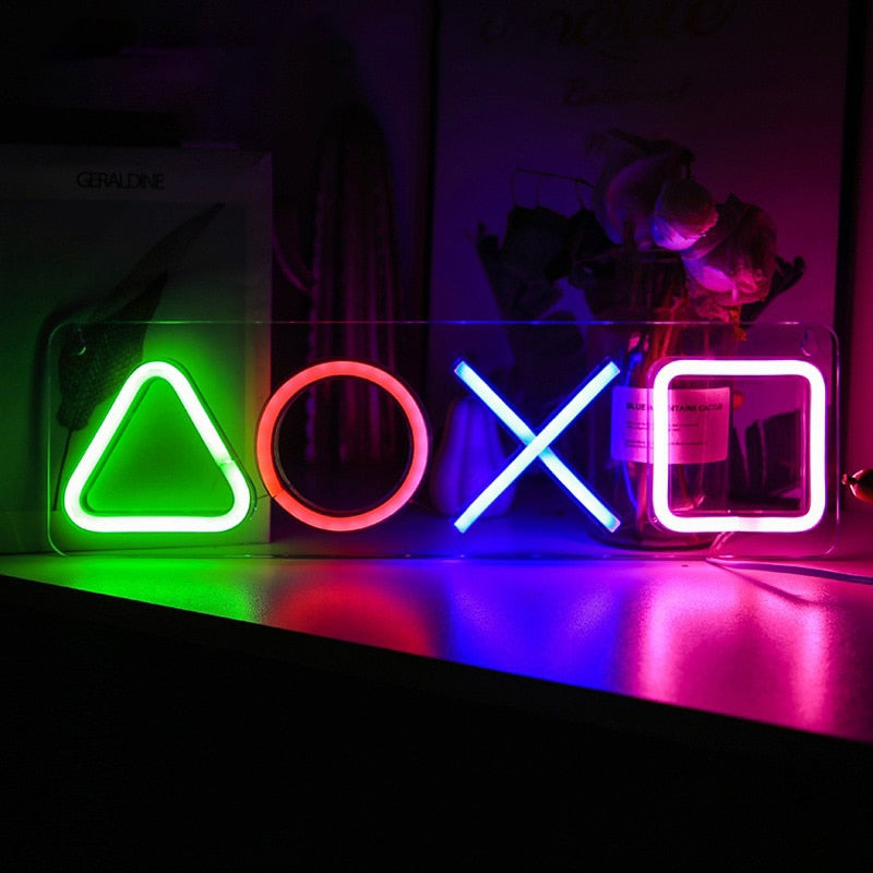 لافتة إضاءة نيون للتحكم في لعبة PS5 من Icon Gaming