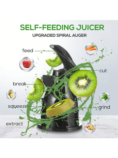 Salibarry Cold Press Juicer, Salibarry Slow Masticating Juicer Machines with 4.1" Large Feed Chute Fit Whole Vegetable and Fruit, Self Feeding Slow Juicer Easy to Clean, Quiet Motor Fruit Presses for Household Purposes