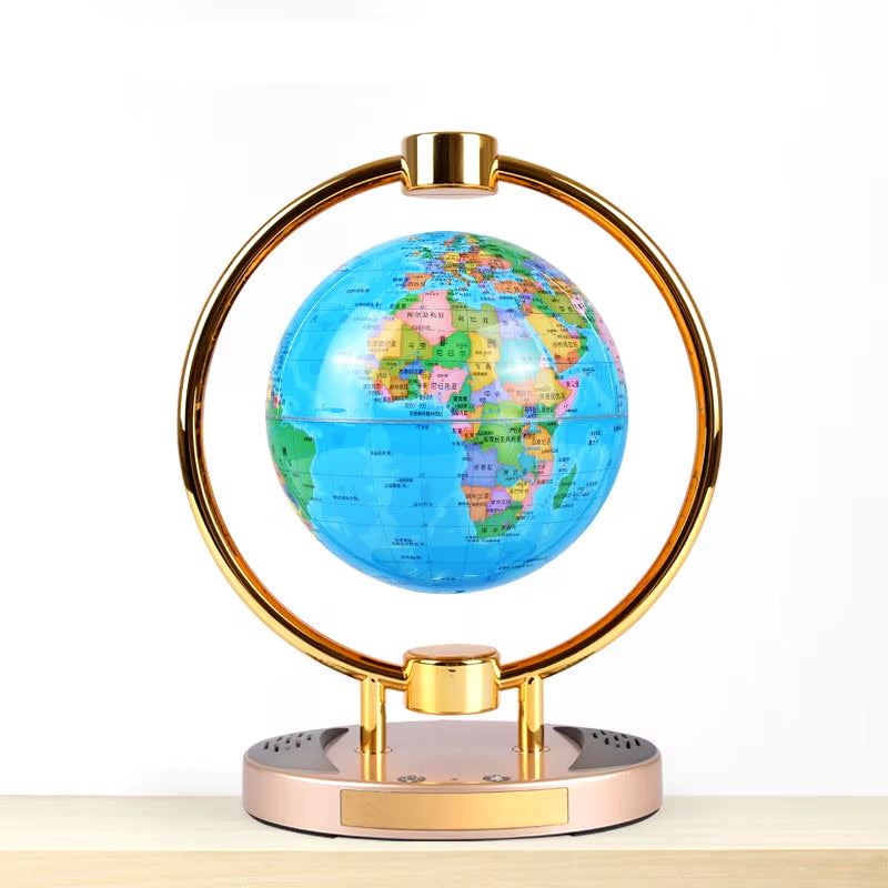 Floating Globe New and Unique Creative Bluetooth Speaker Magnetic Suspension Gift 6-Inch Luminescent Rotation Craft Decoration