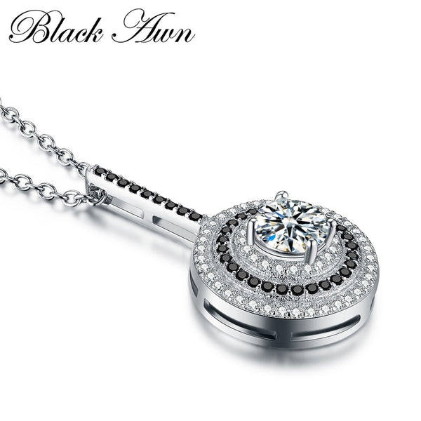 New Classic Silver Color Slide Necklace Women Jewelry Round Bijoux Femme Necklaces&Pendants P074