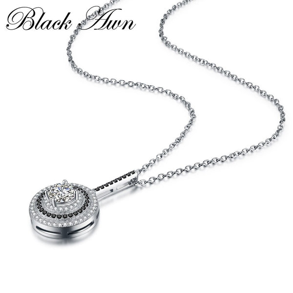 New Classic Silver Color Slide Necklace Women Jewelry Round Bijoux Femme Necklaces&Pendants P074