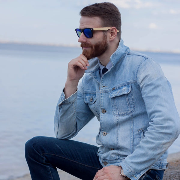 Classic Men Wood Watch and Wooden Sunglasses Gift