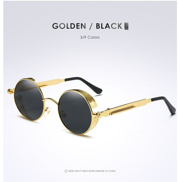 Silver Black Metal Polarized Sunglasses Gothic Steampunk Sunglasses Mens Womens Fashion Retro Vintage Shield Eyewear Shades 2020