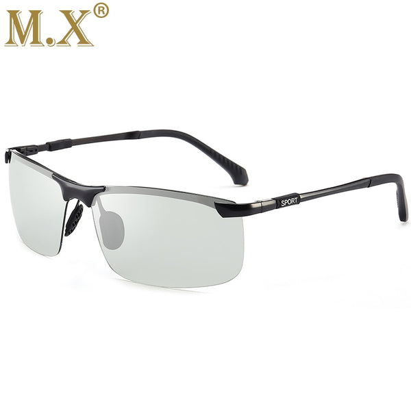 2022 Brand Photochromic Sunglasses Men Polarized Chameleon Discoloration Sun Glasses for Men Fashion Rimless Square Sunglasses