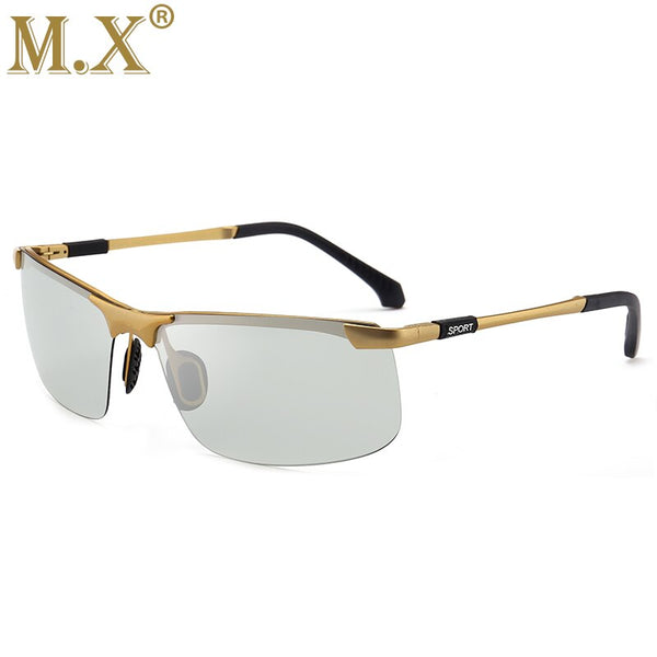 2022 Brand Photochromic Sunglasses Men Polarized Chameleon Discoloration Sun Glasses for Men Fashion Rimless Square Sunglasses