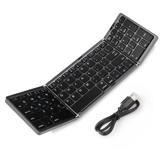 Folding Portable Wireless Keyboard Fordable BT Keyboard Travel Pocket Keyboard for Macos Windows Android Ios Smartphone Tablet