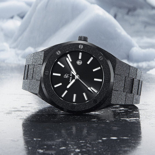 PAUL RICH Frosted Baron's  BLACK Men's Watch