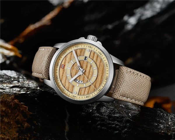 Navanros 024 Wooden Style Business Men's Watch