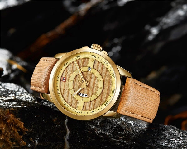 Navanros 024 Wooden Style Business Men's Watch