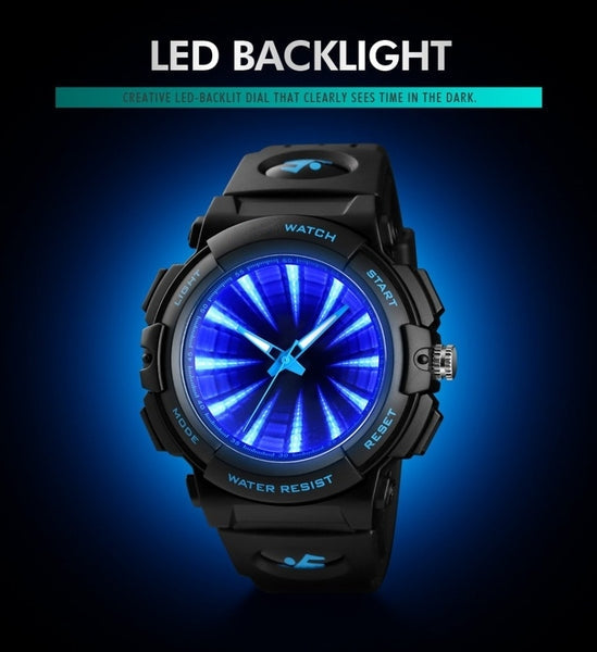 Skom15 Mirror Back Light LED Watch