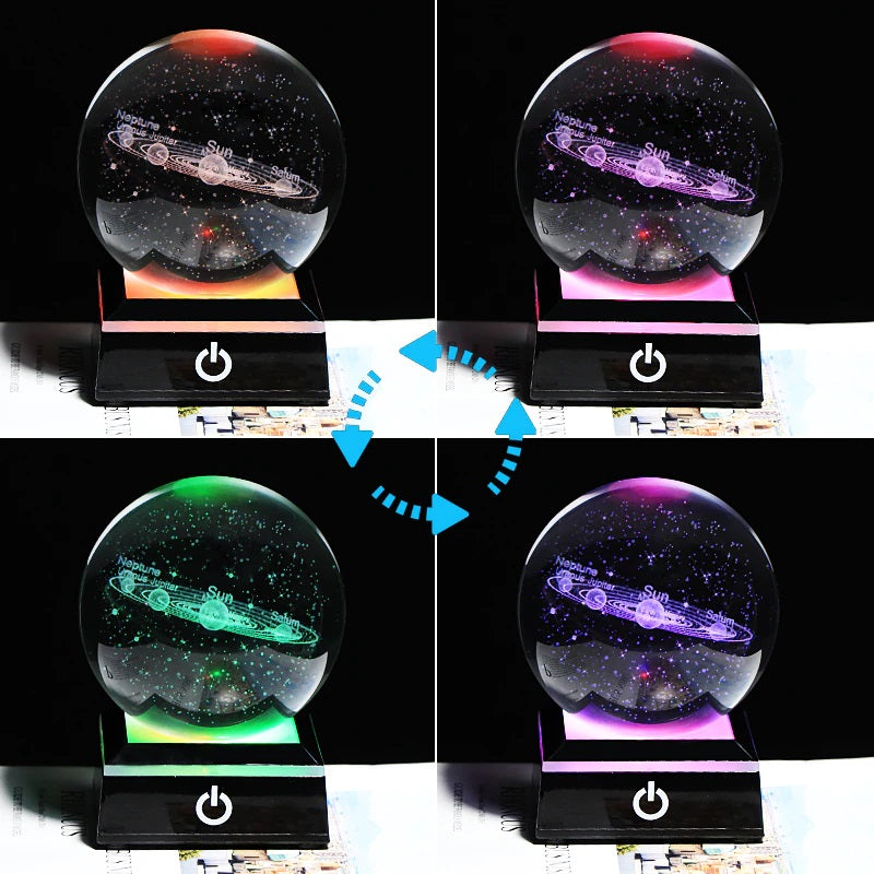 3D Ball Crystal Solar System LED Light