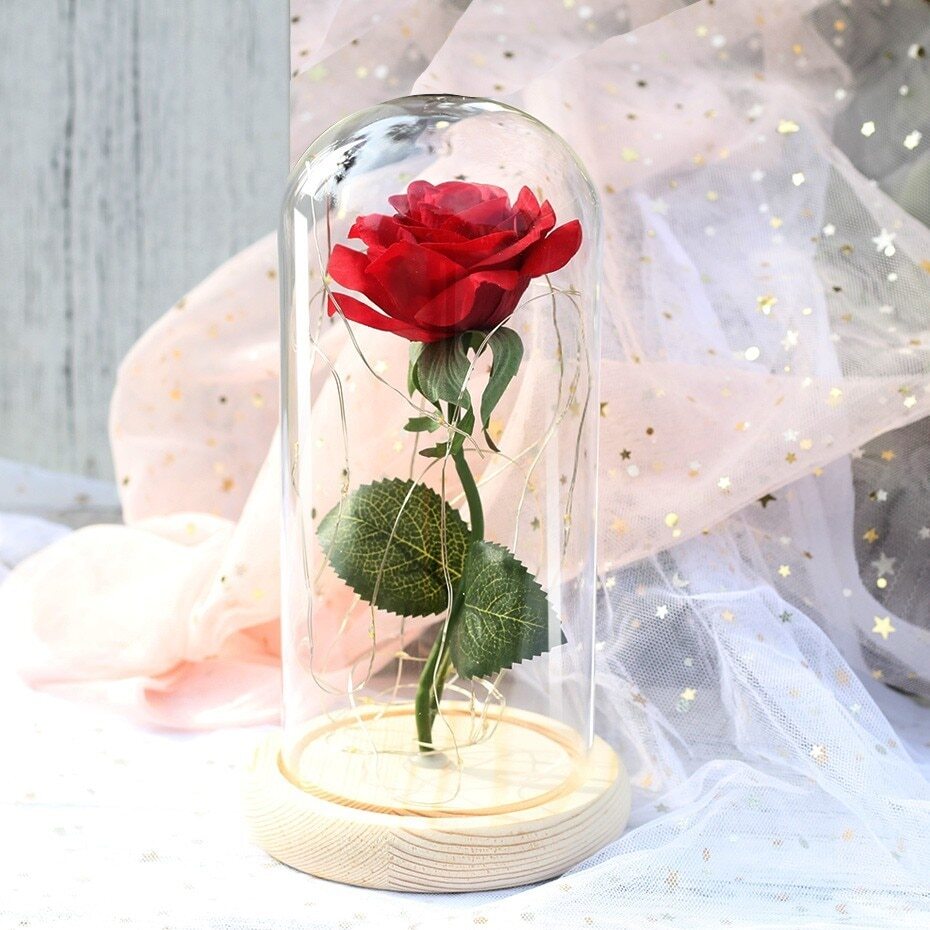 Beauty And The Beast Rose In A Glass