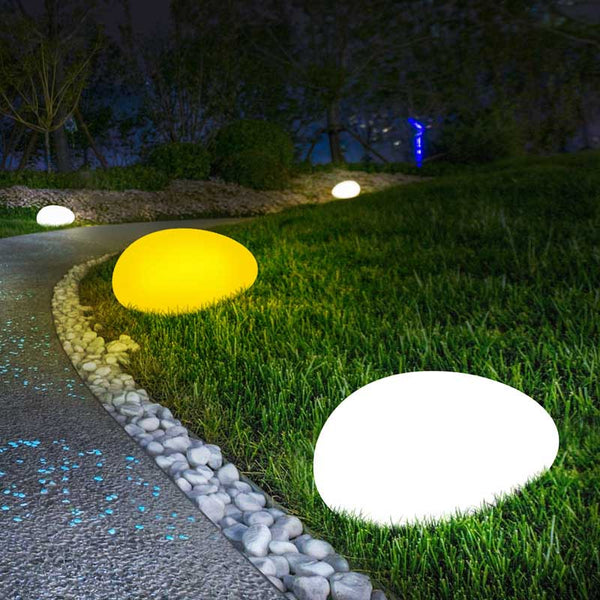 LED Outdoor Pebble Shape Garden Decor Light