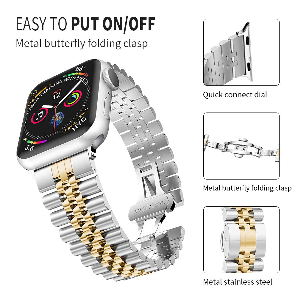 Stainless Steel Metal Strap for Apple watch (APPLE BRACELET.02)  سوار ساعة آبل