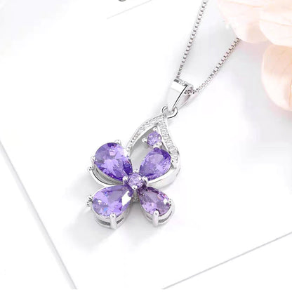 Flower Swarovski Necklace Set of2 Pieces