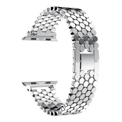 Fish-scale Pattern Stainless Steel Bracelet for Apple Watch (Apple Bracelet.01) سوار ساعة آبل