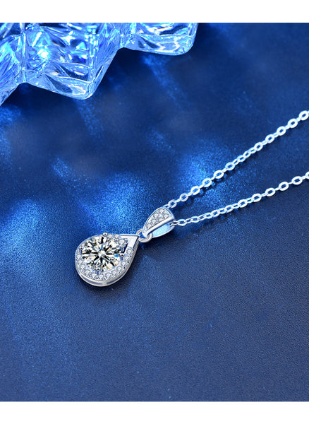 Moissanite Pendant Simulated Diamond Necklace S925 M4 moissanite سلسلة الماس  من فضة ستيرلنج ٩٢٥، الالماس ١ قراط
