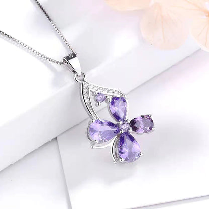 Flower Swarovski Necklace Set of2 Pieces