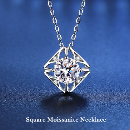 Moissanite Pendant Simulated Diamond Necklace S925 M4 moissanite سلسلة الماس  من فضة ستيرلنج ٩٢٥، الالماس ١ قراط