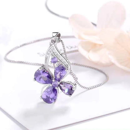 Flower Swarovski Necklace Set of2 Pieces