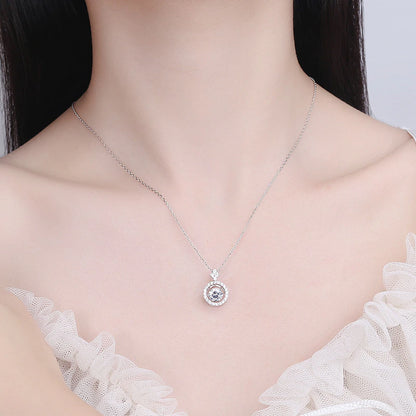 Moissanite Special Simulated Diamond Necklace S925 M6 سلسلة الماس  من فضة ستيرلنج ٩٢٥