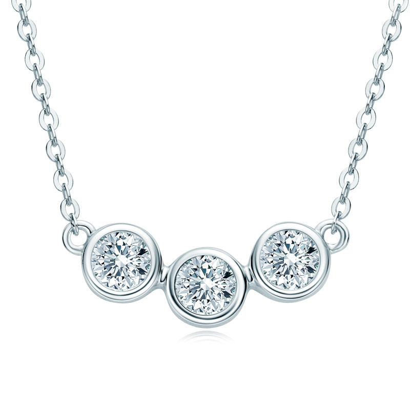 Moissanite Necklace Pendant for Women (Moissanite.01) سلسلة الماس  من فضة ستيرلنج ٩٢٥