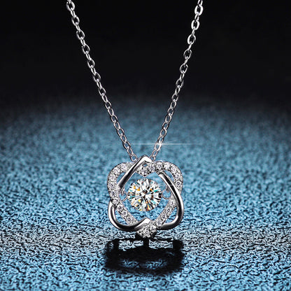 Moissanite Pendant Simulated Diamond Necklace S925 M4 moissanite سلسلة الماس  من فضة ستيرلنج ٩٢٥، الالماس ١ قراط