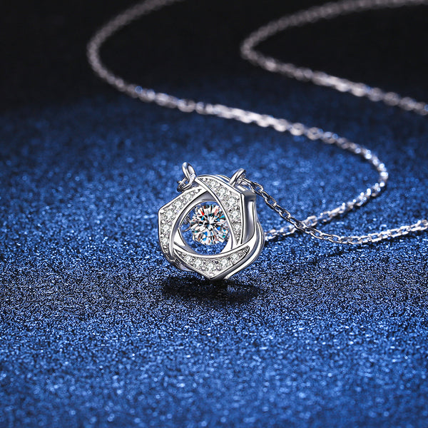 Moissanite Special Simulated Diamond Necklace S925 M6 سلسلة الماس  من فضة ستيرلنج ٩٢٥