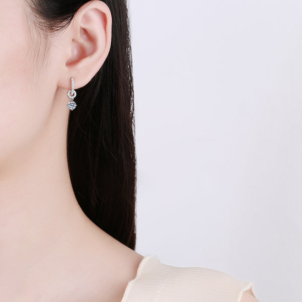 Moissanite Simulated Diamond Earrings S925
