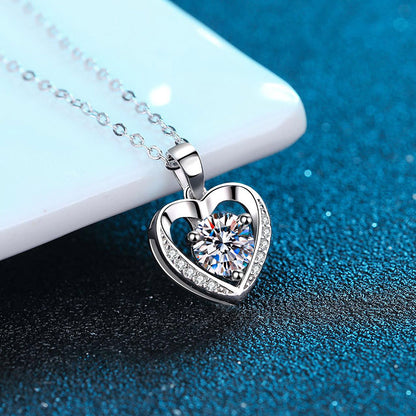 Moissanite Pendant Simulated Diamond Necklace S925 M4 moissanite سلسلة الماس  من فضة ستيرلنج ٩٢٥، الالماس ١ قراط