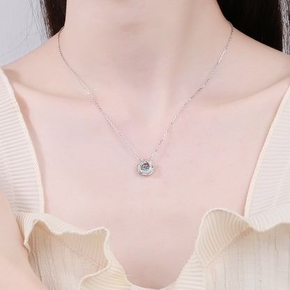 Moissanite Special Simulated Diamond Necklace S925 M6 سلسلة الماس  من فضة ستيرلنج ٩٢٥