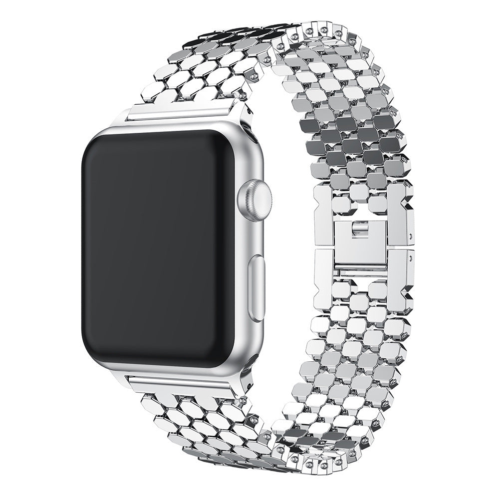 Fish-scale Pattern Stainless Steel Bracelet for Apple Watch (Apple Bracelet.01) سوار ساعة آبل