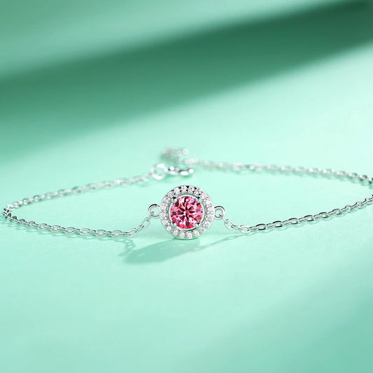 Moissanite Simulated Diamond Bracelet S925 أساور الماس من فضة ستيرلنج ٩٢٥