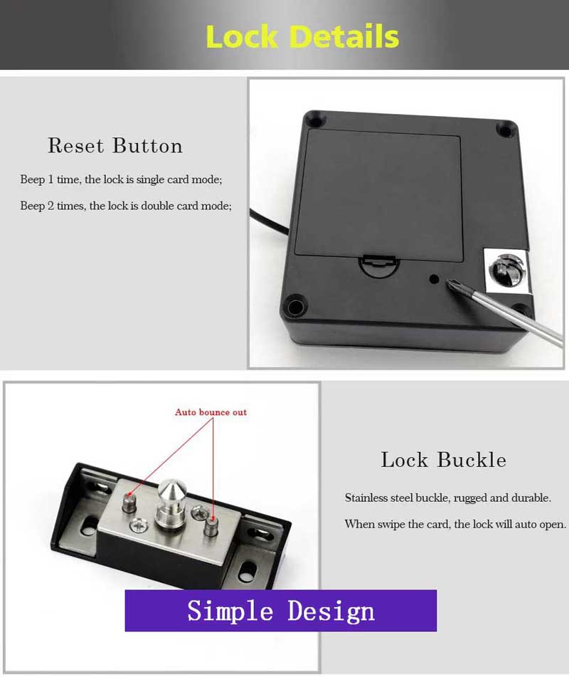 Smart IC Card Sensor Cabinet Lock