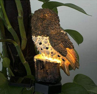Solar Powered LED Lights Garden Owl Animal Lamp