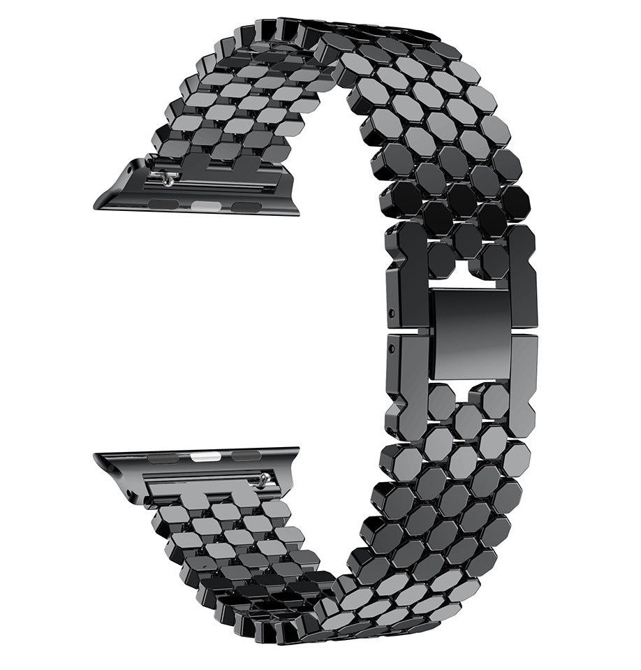 Fish-scale Pattern Stainless Steel Bracelet for Apple Watch (Apple Bracelet.01) سوار ساعة آبل