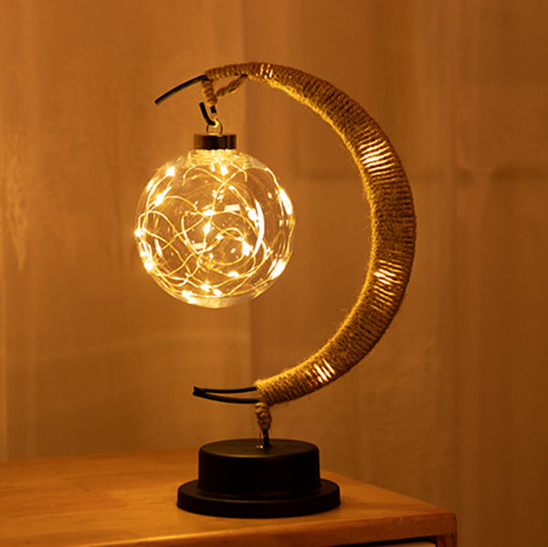 Handmade Ratan Moon Lamp