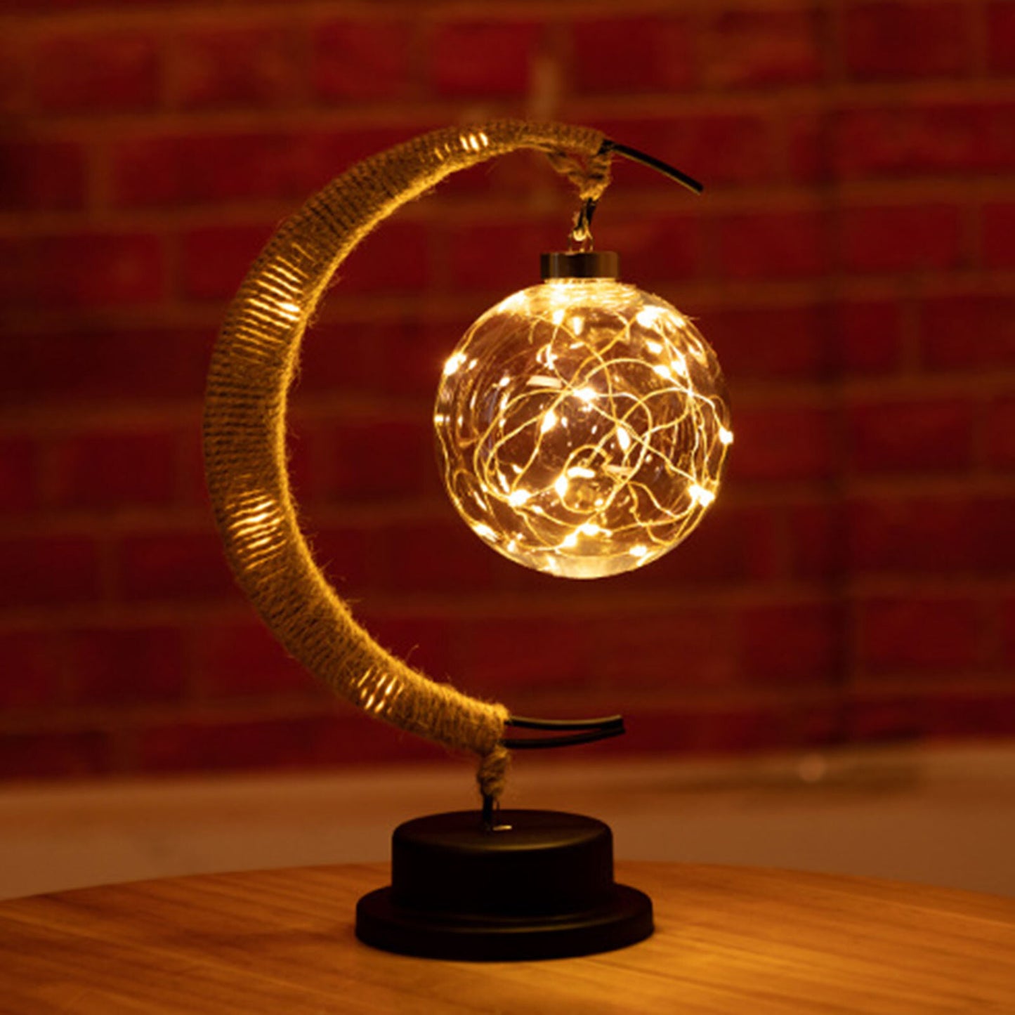 Handmade Ratan Moon Lamp