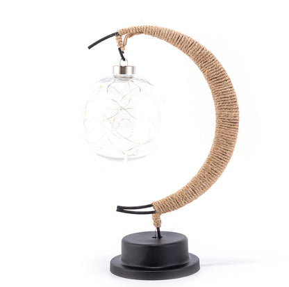 Handmade Ratan Moon Lamp