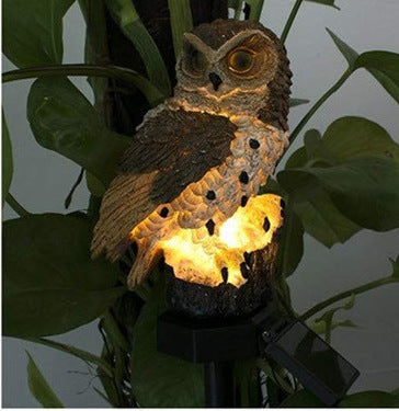 Solar Powered LED Lights Garden Owl Animal Lamp